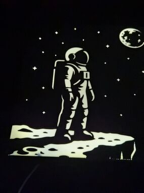Astronaut Night Light/light Box- Black & White